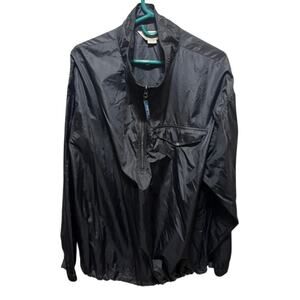 L. L. Bean Nylon 1/4 Zip Windbreaker Coat Pullover Black Men's Size X- Large XL